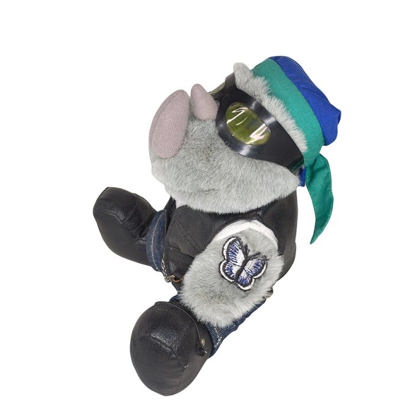 Rhinocort Motorcycle Pants Boots Chain Flag Rhino Sunglasses Stuffed Animal - Picture 4 of 6